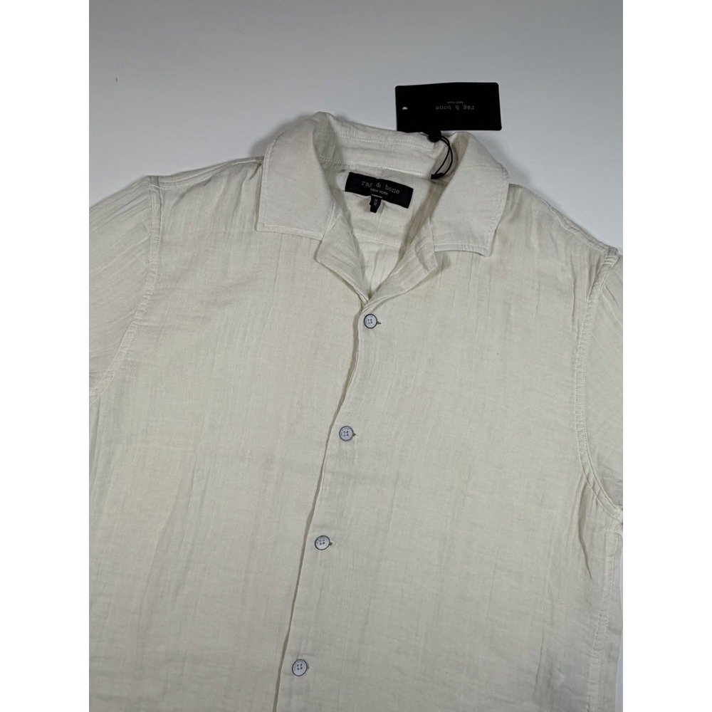 Rag & Bone Alan Gauze Short Sleeve Button Camp Shirt Soft Cotton Mens M $198 NWT